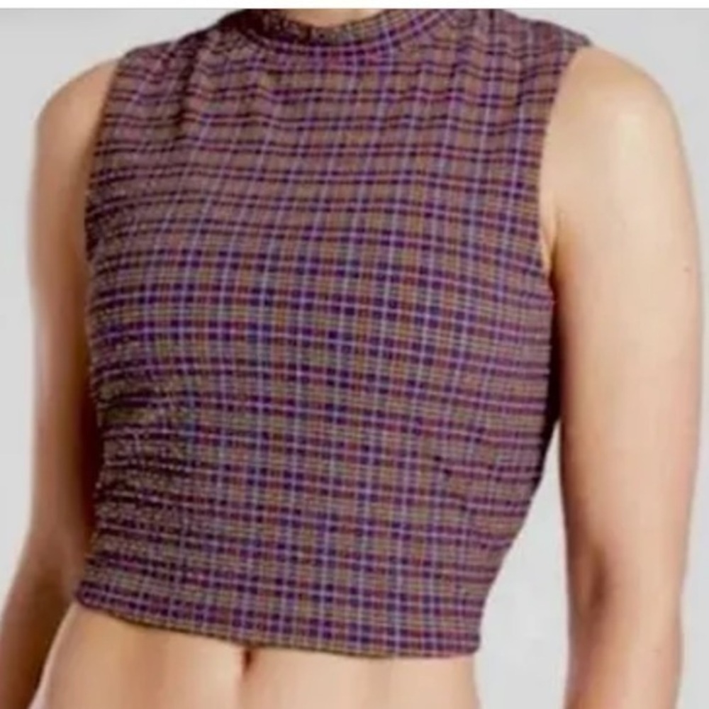 NWT Athleta Seersucker Crop Rashguard S